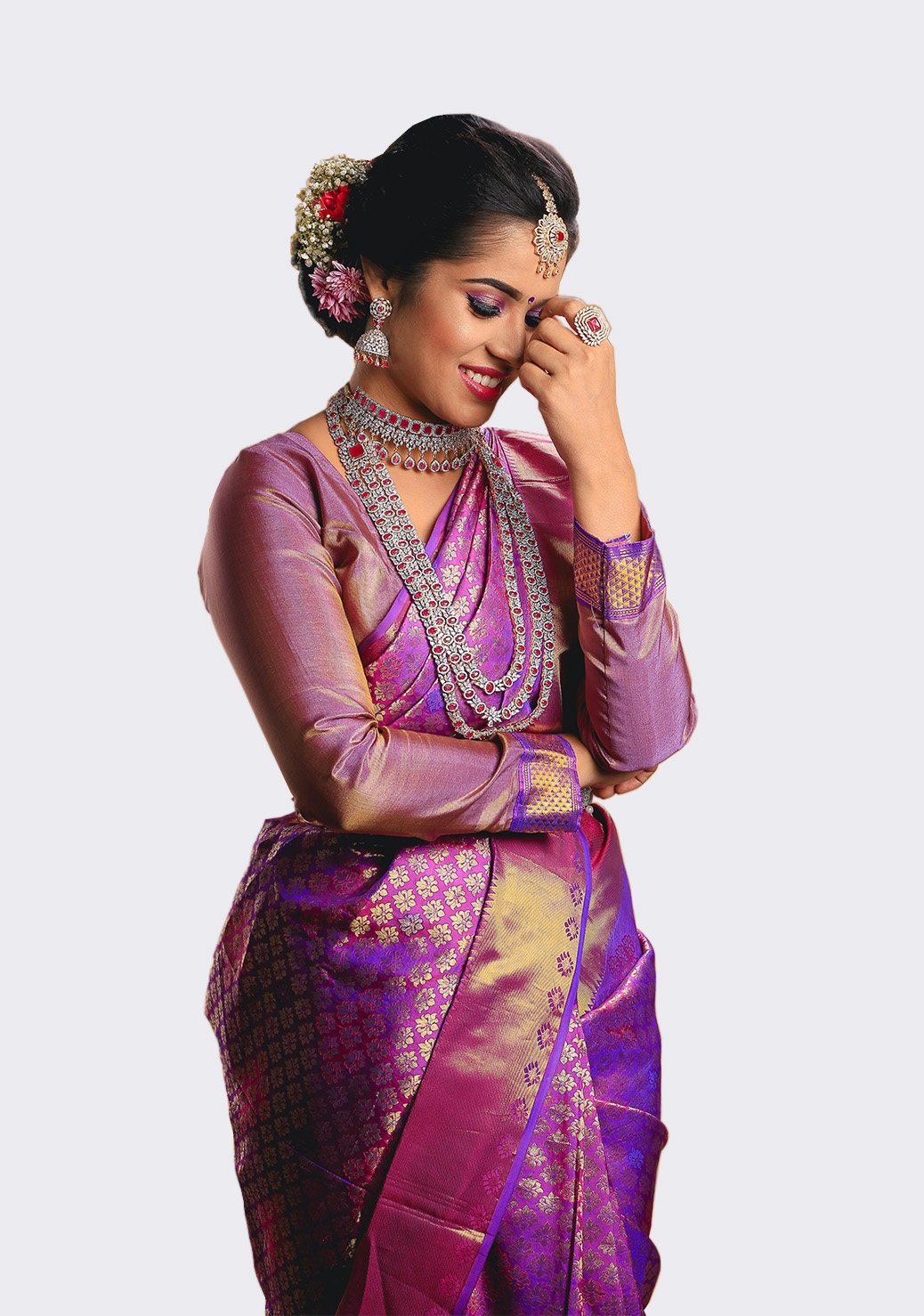 Purple Saree Exuding Royalty