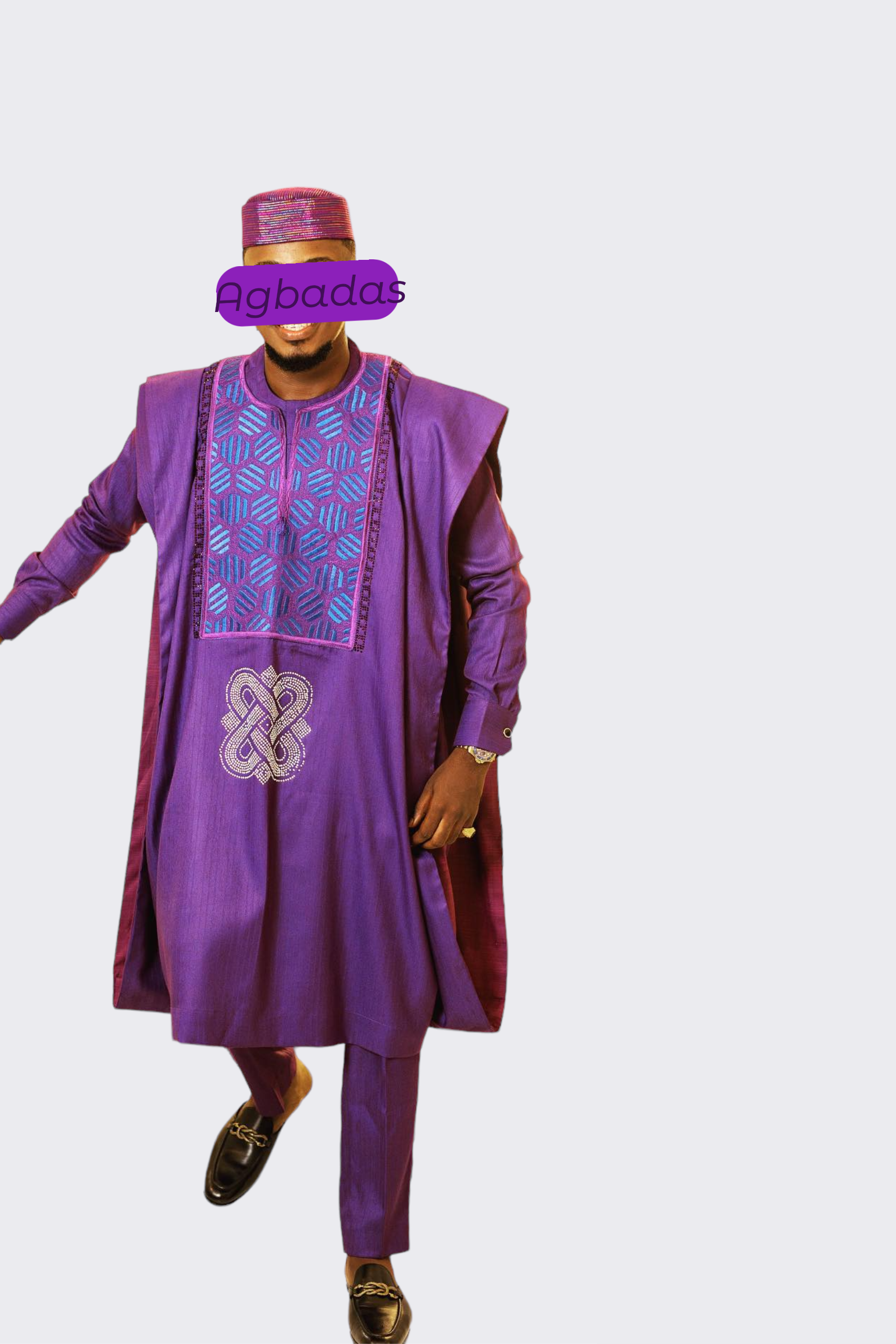 Royal Four Piece Agbada in Purple