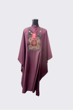 Maroon Agbada with Chest Plate Design