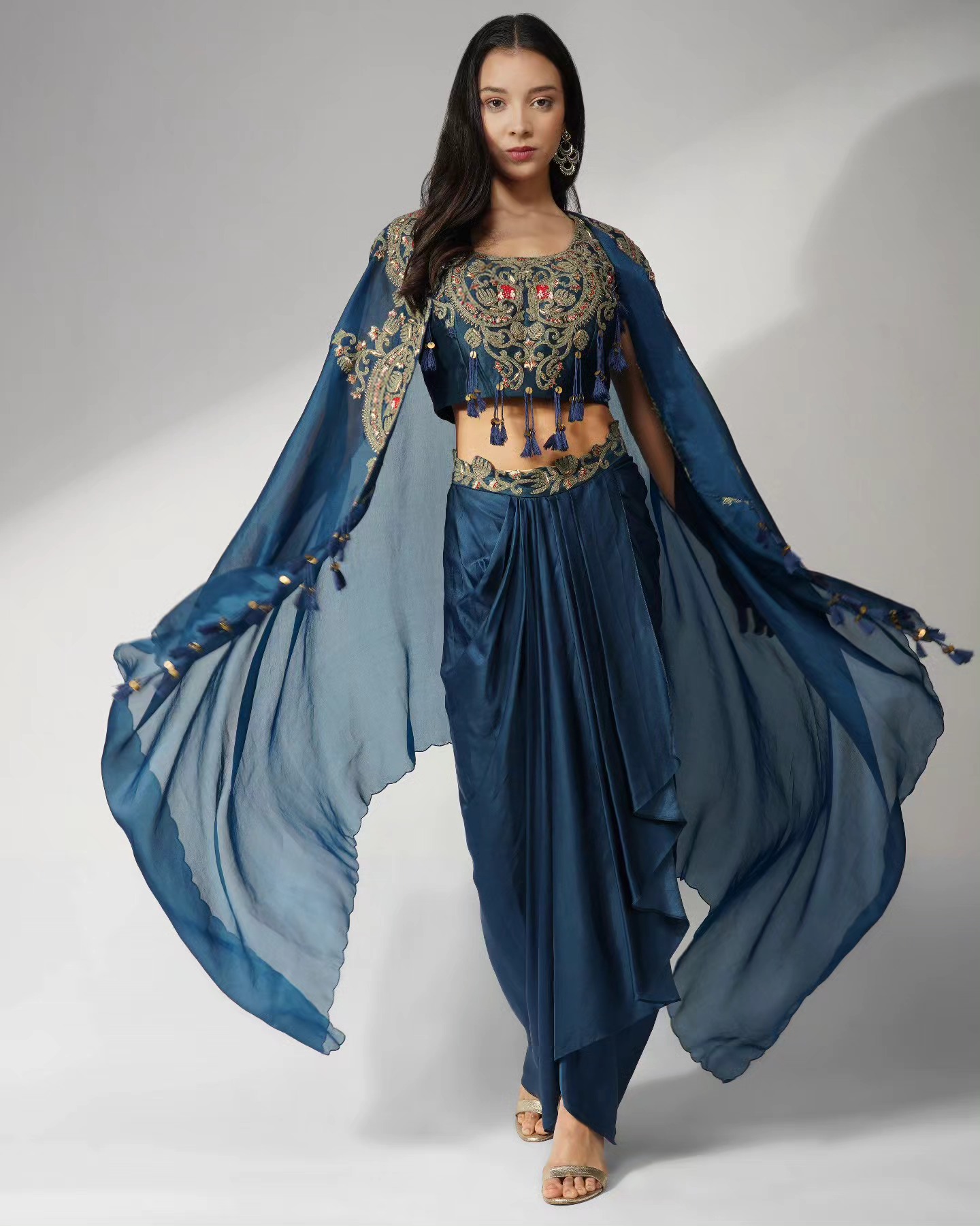 Navy Blue Cape Set