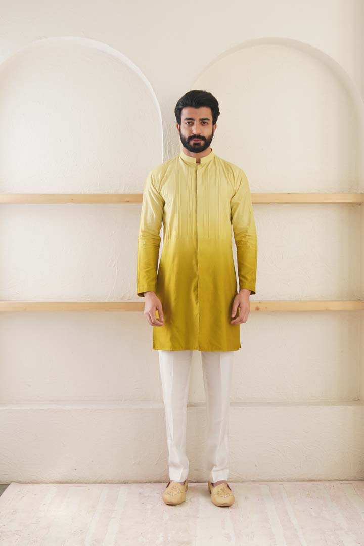 Mustard Ombre Kurta (Pant Not Included)